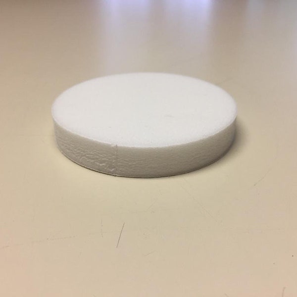 White Foam Circles, 3" diameter, 1/2" thick, Adhesive Backing