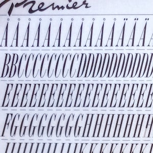 BORDEAUX ITALIC (84pt) Transferencias de letras Premier Letraset Letragraphica vintage para frotar en seco (elija el tamaño de fuente)