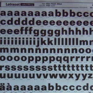FOLIO BOLD - Transferencias de letras instantáneas Letraset (elige el tamaño de fuente)