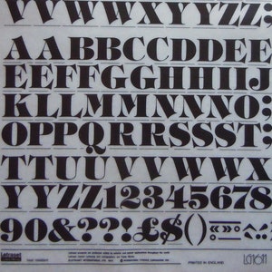 TIFFANY HEAVY (36pt/48pt/72pt) Transferencias de letras instantáneas Letraset (elija el tamaño de fuente)
