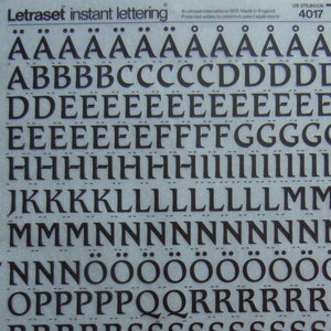 ROMIC MEDIUM (36pt/60pt) Transferencias de letras instantáneas Letraset (elige el tamaño)