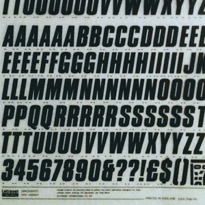 COMPACTA BOLD ITALIC (72pt/42pt/30pt) Transferencias de letras y números con frotado en seco de Letraset (elija el tamaño de fuente)