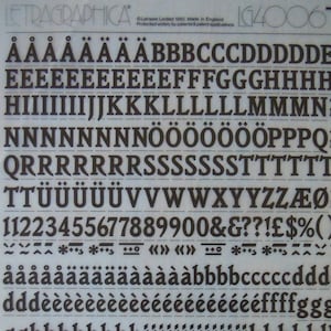 Transferencias de letras instantáneas JENSON Old Style BOLD CONDENSED (30pt - 54pt) Letragraphica Letraset (elige el tamaño)