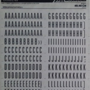 UNIVERS 49 (48pt) Transferencias de letras y números Mecanorma de secado instantáneo (elige el tamaño)