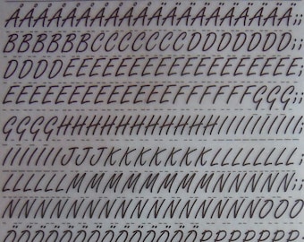 FREESTYLE SCRIPT (60pt/42pt) Letraset instant rub on letter transfers (choose font size)