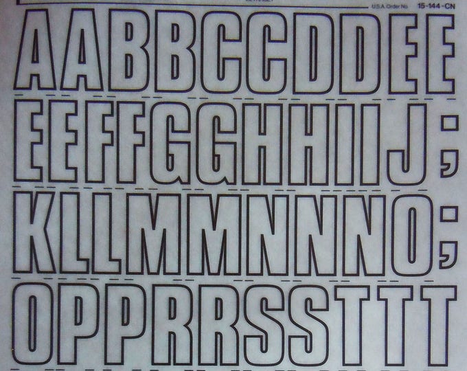 COMPACTA BOLD OUTLINE (144pt) Letraset Instant Rub on Letter Transfers ...