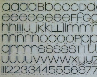 LINEAR (60pt/42pt/36pt/30pt) Letraset vintage dry rub on letter/number transfers (choose font size)