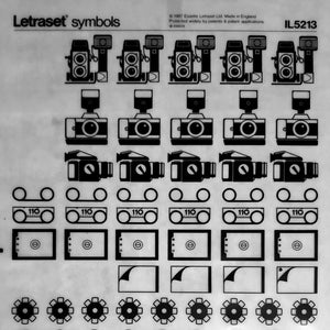 FOTOGRAFISCHE Symbole Letraset Symbole / trockene Abziehbilder / Möbel Transfers / seltene Vintage Sticker