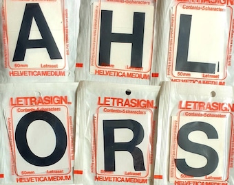 LETRASIGN UPPERCASE LETTERING (50mm) Letraset Letrasign vintage self adhesive vinyl letter stickers sets