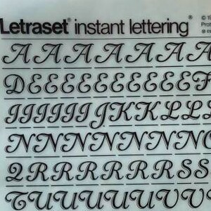 CLOISTER CURSIVE HANDTOOLED (48pt) Letraset vintage frote en transferencias de letras/números (fuente rara)