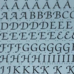 ITC ZAPF CHANCERY Medium - Transferencias de letras/números para frotar con Letraset (elija el tamaño de fuente)