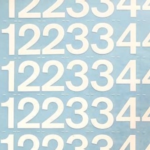 White Standard Medium NUMBERS - Letraset instant rub on numeral transfers (96pt)