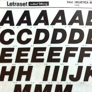 HELVETICA BOLD ITALIC (20pt/36pt/60pt/72pt/84pt/) Transferencias de letras instantáneas Letraset (elija el tamaño de fuente)