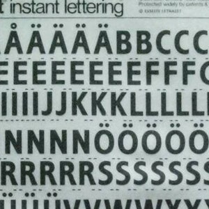 CORINTHIAN BOLD CONDENSED (24pt/30pt/42pt/54pt) Transferencias de letras y números para frotar con Letraset (elija el tamaño de fuente)