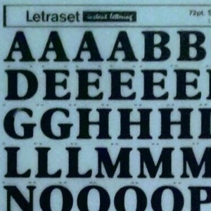 SALISBURY BOLD (36pt/48pt/60pt/72pt) Transferencias de letras y números vintage de Letraset (elija el tamaño de fuente)