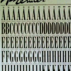 BORDEAUX ROMAN BOLD (84pt) Transferencias de letras Premier Letraset Letragraphica vintage para frotar en seco (fuente poco común)