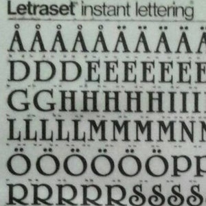 DISPLAY ROMANO UNIVERSITARIO (24pt/36pt/48pt) Transferencias de letras/números para frotar con Letraset (elija el tamaño de fuente)