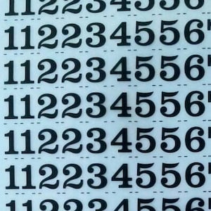 CLARENDON MEDIUM NUMBERS (12pt/20pt/24pt/28pt/36pt/42pt) Letraset instant rub on numeral transfers (choose size)