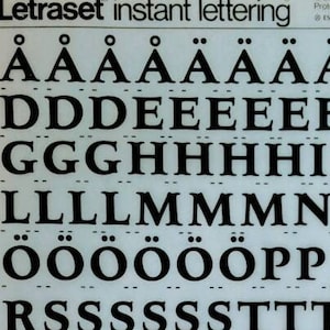 QUAY ROMAN BOLD (54pt) Transferencias de letras y números vintage de Letraset (elija el tamaño de fuente)