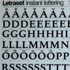 QUAY ROMAN MEDIUM - Transferencias de letras y números vintage para frotar con tinta Letraset (elige el tamaño de fuente)
