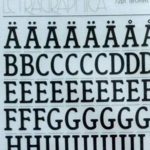 ITALIA Medium CONDENSED - Transferencias de letras instantáneas para frotar en seco Letraset de Letragraphica (elija el tamaño de fuente)