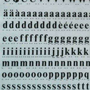 TIMES BOLD (72pt/60pt/48pt/42pt/36pt/30pt/24pt) Alfabeto de transferencia instantánea de letras Letraset (elija el tamaño de fuente)