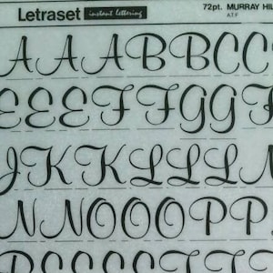 MURRAY Hill BOLD (30pt/36pt/48pt/72pt) Trasferibili vintage di lettere e numeri Letraset (scegli la dimensione del carattere)