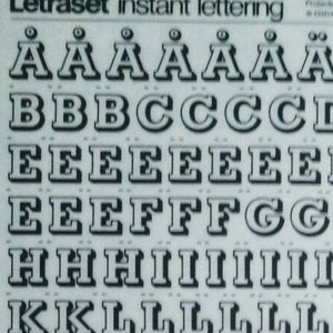 ROCKWELL SHADOW (36pt) Transferencias de letras y números para frotar con letrasset (elija el tamaño de fuente)