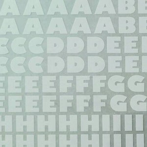 GILL KAYO blanco - Chartpak - Transferencias de letras instantáneas para frotar (elija el tamaño de fuente)