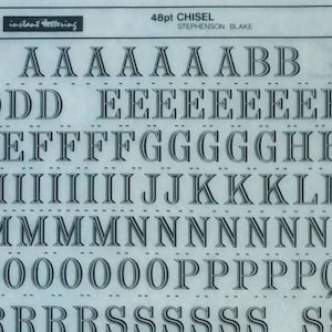 CHISEL (48pt) Transferencias de letras y números vintage Letraset (elija el tamaño de fuente)