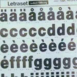 HELVETICA BOLD CONDENSED (36pt/48pt/72pt) Transferencias de letras instantáneas vintage de Letraset (elija el tamaño)