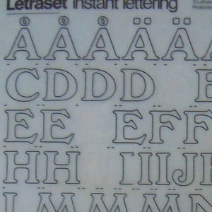 CONTORNO WINDSOR BOLD (36 puntos) Transferencias de letras y números vintage de Letraset