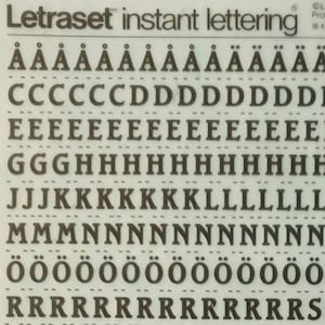 BRAMLEY BOLD CONDENSED (30pt) Transferencias de letras y números vintage para frotar con Letraset