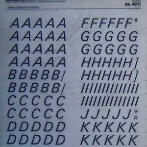 UNIVERS 56 (60pt/48pt/36pt/24pt/20pt) Transferencias de letras instantáneas vintage Letraset/Mecanorma (elige el tamaño de fuente)