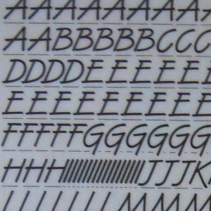 VAN DIJK (60pt/48pt) Letraset Letragraphica transferencia instantánea de letras (elija el tamaño de fuente)