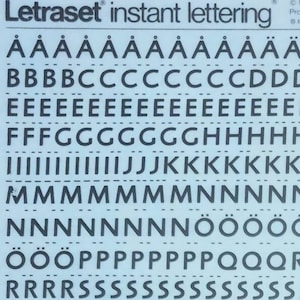 ARTA MEDIUM ITALICAN (30pt) Transferencias de letras y números vintage de Letraset (elija el tamaño de fuente)