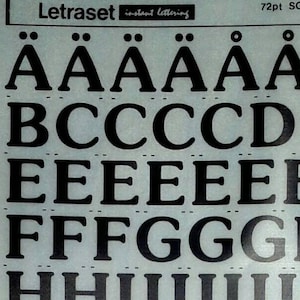 SOUVENIR DEMI BOLD (72pt/60pt/48pt/36pt) Letraset vintage rub em transferências de letras/números (escolha o tamanho da fonte)