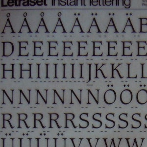 CAXTON ROMAN - Transferencias de letras instantáneas Letraset (elige el peso/tamaño de fuente)