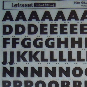 GILL EXTRA BOLD (48pt/42pt/36pt/30pt/24pt) Transferencias de letras instantáneas vintage de Letraset (elija el tamaño de fuente)