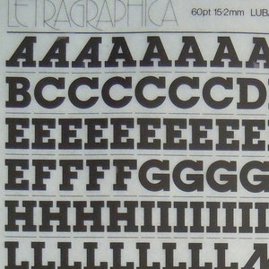 LUBALIN GRAPH BOLD (60pt/48pt/30pt) Transferencias de letras instantáneas vintage Letraset de Letragraphica (elige el tamaño de fuente)