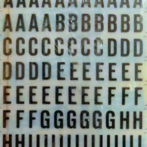 Trasferibili per lettere GROTESK (9,5 mm/7,5 mm) Trasferibili per lettere a sfregamento a secco R41 (#G)