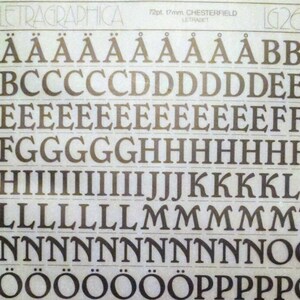 CHESTERFIELD (72pt/48pt) Transferencias instantáneas de letras y números de Letragraphica Letraset (elija el tamaño de fuente)