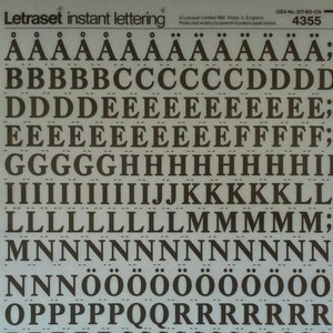 CASLON ADBOLD (42pt/54pt) Letraset vintage letras del alfabeto/números transferibles para frotar al instante (elija el tamaño de fuente)