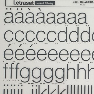 HELVETICA EXTRA LIGHT (36pt) Letraset frotamiento instantáneo en transferencias de números de letras (elija tamaño)