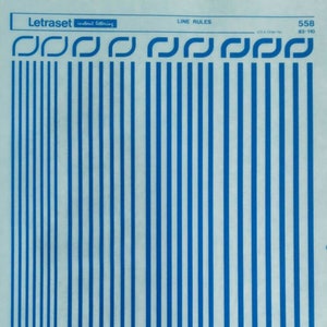 REGLAS DE LÍNEAS DE COLOR (azul, verde, amarillo) Transferencias instantáneas de colores Letraset (elige el color)