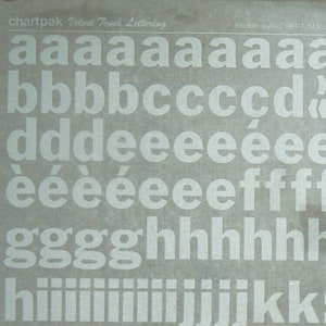 FRANKLIN GOTHIC (60pt/96pt) Transferencias en seco de letras y números Letraset / Chartpak en color blanco (elija el tamaño de fuente)