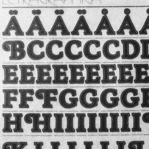 MELLiSSA INLINE (48pt/60pt/72pt) Letragraphica Letraset trocken reiben auf Brieftransfer Alphabet (Schriftgröße wählen)