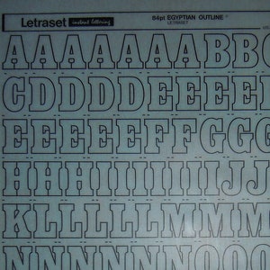 ESQUEMA EGIPCIO (30pt/36pt/42pt/60pt/84pt) Transferencias de letras/números vintage de Letraset (elija el tamaño de fuente)