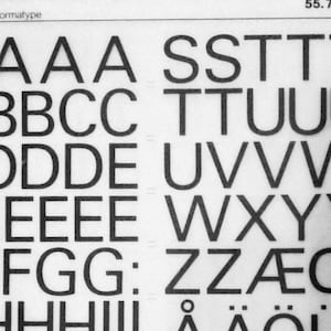 UNIVERS 55 (48pt/60pt/72pt) Transferencias de letras instantáneas vintage Mecanorma (elija el tamaño de fuente)