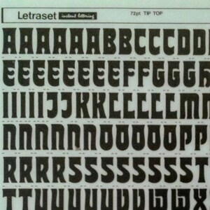 TIP TOP (42pt) Transferencias de letras instantáneas para frotar en seco de Letraset (elija el tamaño de fuente)